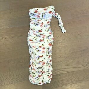 Floral JLuxlabel off the shoulder ruched dress